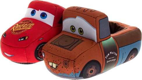 Disney Cars Slippers for Boys Lightning McQueen and Tow Mater Slipper Fuzzy House Sandals For Toddler to Little Kids in Saudi Arabia