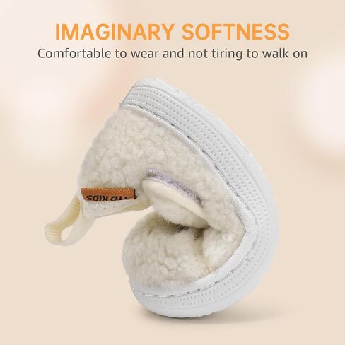 Baby Slippers Boys Girls Indoor Outdoor Non Slip Slippers Comfort Lightweight Shoes with Warm Wool Interior for 6 12 18 24 Months in Saudi Arabia