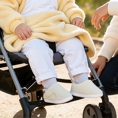 Baby Slippers Boys Girls Indoor Outdoor Non Slip Slippers Comfort Lightweight Shoes with Warm Wool Interior for 6 12 18 24 Months in Saudi Arabia