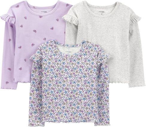 Simple Joys by Carter's Baby-Girls 3-Pack Graphic Long-Sleeve Tees in Saudi Arabia