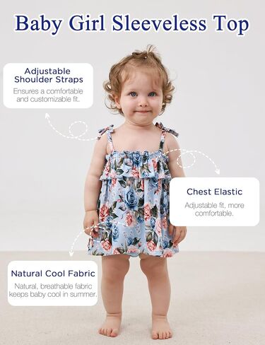 Bamboo Viscose Girls Tank Tops Infant Sleeveless Spaghetti Strap Baby Tank Top in Saudi Arabia