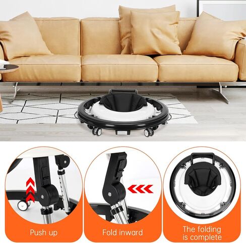 Baby Walker Foldable with 9 Adjustable Heights, Baby Walker with Wheels Portable, Infant Toddler Walker for Baby Boy Girls 6-18 Months (Black) in Saudi Arabia