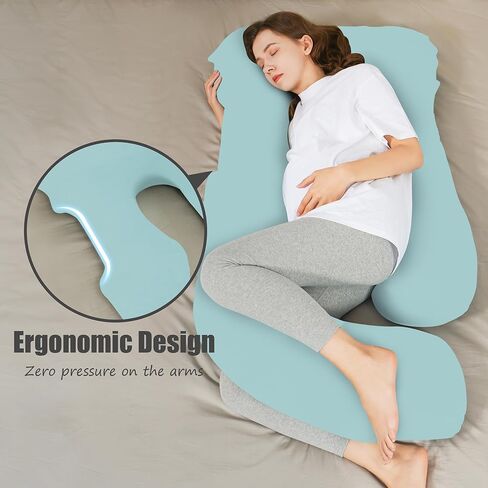 وسادة الحمل على شكل حرف U من HIPHOP PANDA للنوم - وسادة دعم الأمومة لكامل الجسم مع غطاء قابل للإزالة - مريحة للظهر والوركين والساقين والبطن - 57 بوصة للنساء الحوامل، أسود in Kuwait