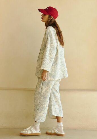 NOTHING FITS BUT 100% Cotton Muslin Gauze Nursing Set, 2 Piece Postpartum Pajamas for Nursing & Loungewear, Soft Pjs in Saudi Arabia