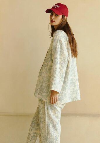 NOTHING FITS BUT 100% Cotton Muslin Gauze Nursing Set, 2 Piece Postpartum Pajamas for Nursing & Loungewear, Soft Pjs in Saudi Arabia