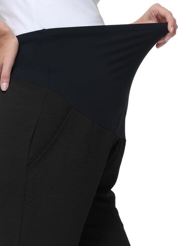 سراويل الحمل النسائية واسعة الساق عالية الخصر كاجوال Palazzo Beach Pants مريحة للحمل in Kuwait