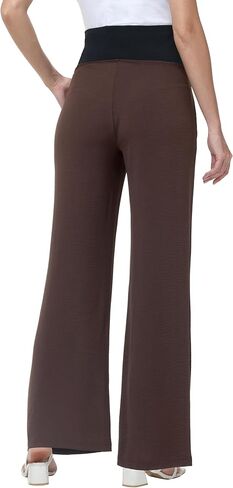 سراويل الحمل النسائية واسعة الساق عالية الخصر كاجوال Palazzo Beach Pants مريحة للحمل in Kuwait