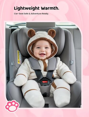 Patpat Baby Fleece Footies Rooded Romper - ملابس لطيفة للبنين والبنات - سستة 2 Way - ملابس الأطفال حديثي الولادة in Kuwait