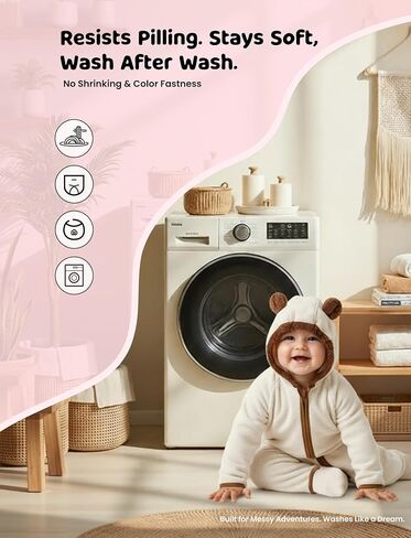 Patpat Baby Fleece Footies Rooded Romper - ملابس لطيفة للبنين والبنات - سستة 2 Way - ملابس الأطفال حديثي الولادة in Kuwait