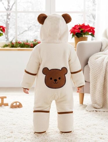 Patpat Baby Fleece Footies Rooded Romper - ملابس لطيفة للبنين والبنات - سستة 2 Way - ملابس الأطفال حديثي الولادة in Kuwait