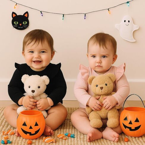 ROMPERINBOX Baby Girl Bodysuit 2 Pack, Long Sleeve Ribbed Knitted Onsies Ruffle Collar and Flutter Sleeve Fall Winter Clothes in Saudi Arabia