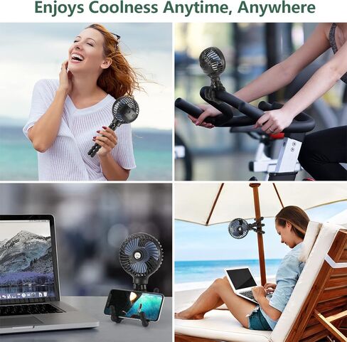 snawowo مروحة محمولة شخصية صغيرة محمولة، مروحة عربة أطفال، مقعد سيارة USB أو تعمل بالبطارية، مع مشبك ثلاثي القوائم مرن على سرير الطلاب والمكتب والدراجة وسرير المشي والتخييم والسفر (أزرق داكن) in Kuwait