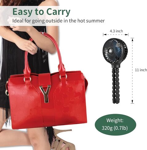 snawowo مروحة محمولة شخصية صغيرة محمولة، مروحة عربة أطفال، مقعد سيارة USB أو تعمل بالبطارية، مع مشبك ثلاثي القوائم مرن على سرير الطلاب والمكتب والدراجة وسرير المشي والتخييم والسفر (أزرق داكن) in Kuwait