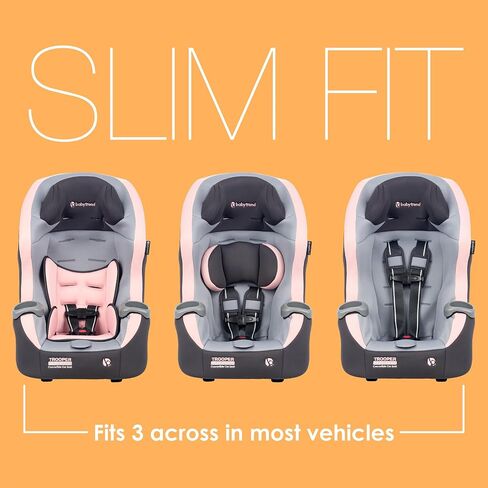 Baby Trend Trooper™ Slim 3-in-1 Convertible Car Seat, Quartz Pink – Slim Fit, 3-in-1 Growth Modes, Lightweight Design, Adjustable Comfort Padding in Saudi Arabia