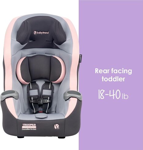 Baby Trend Trooper™ Slim 3-in-1 Convertible Car Seat, Quartz Pink – Slim Fit, 3-in-1 Growth Modes, Lightweight Design, Adjustable Comfort Padding in Saudi Arabia