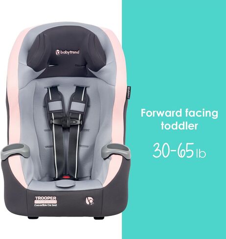 Baby Trend Trooper™ Slim 3-in-1 Convertible Car Seat, Quartz Pink – Slim Fit, 3-in-1 Growth Modes, Lightweight Design, Adjustable Comfort Padding in Saudi Arabia