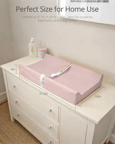 Baby Changing Pad - Vegan Leather Changing Pad, Wipeable Changing Pads, 31.5" x 16" Diaper Waterproof PU Changing Mat for Dresser Table in Kuwait