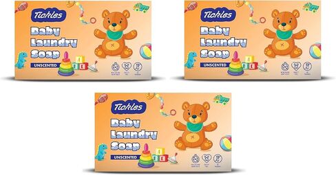 Tickles (Pack of 3) Handmade Nirol Organic Unscented Washing Soap For Baby Clothes, Diaper, Accessories Mainly for Sensitive Skin 100% Chemical Free Natural Laundry Soap For Baby (12.6 Ounce) in Saudi Arabia