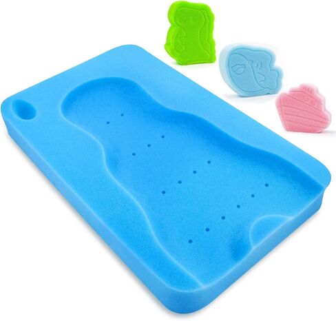HALLO Baby Bath Sponge Soft Infant Bath Mat Newborn Cushion Odor Free (Blue) in Saudi Arabia