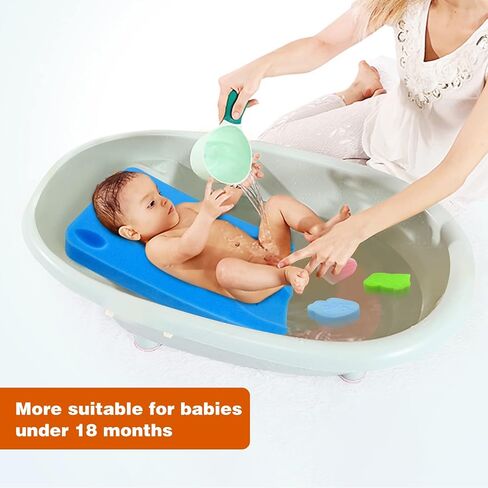 HALLO Baby Bath Sponge Soft Infant Bath Mat Newborn Cushion Odor Free (Blue) in Saudi Arabia