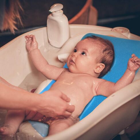 HALLO Baby Bath Sponge Soft Infant Bath Mat Newborn Cushion Odor Free (Blue) in Saudi Arabia