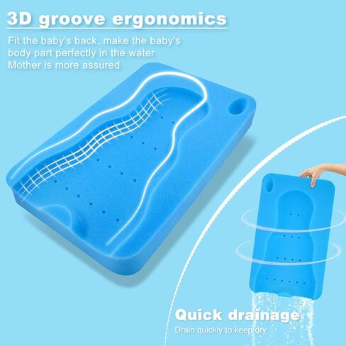 HALLO Baby Bath Sponge Soft Infant Bath Mat Newborn Cushion Odor Free (Blue) in Saudi Arabia