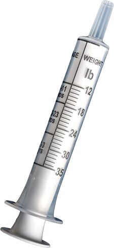 DOSE-2-WEIGHT Oral Syringe, Precision Dosing Dispenser for Infants Acetaminophen (160mg/mL), for Children Under 3 Yrs Old, Patented, Made in America in Saudi Arabia