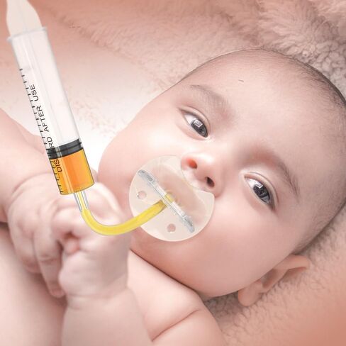 PandaEar Baby Medicine Dispenser Kit (4PCS) - Oral Syringe, Pacifier Medicine Feeder, Measuring Cup & Cleaning Brush | Silicone Baby Medicine Dropper for Newborns, Infants & Toddlers in Saudi Arabia