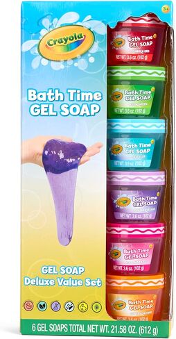 Crayola Bath Time Slime 6 Piece Set, Soaps with Slime Texture & Consistency, Multi Color Bath Soap 6 Pack / 3.6 oz Each, Colors Included: Red, Green, Blue, Purple, Pink, & Orange in Saudi Arabia