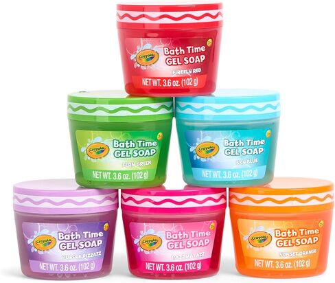 Crayola Bath Time Slime 6 Piece Set, Soaps with Slime Texture & Consistency, Multi Color Bath Soap 6 Pack / 3.6 oz Each, Colors Included: Red, Green, Blue, Purple, Pink, & Orange in Saudi Arabia