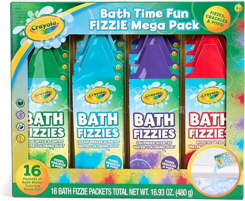 Crayola Bath Fizzies 16 Deluxe Pack, Refreshing Scented Colorful Bath Fizzers for Boys, Girls, & Tweens, 16 Total Fizzies in 4 Assorted Scents & Colors in Saudi Arabia
