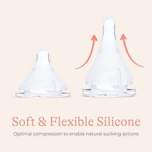 Lansinoh NaturalWave Baby Bottle Nipples, Extra Slow Flow, Size XS, 0+ Months, 4 Count – 100% Soft, Durable Silicone, Made Without BPA BPS, Anti-Colic, Supports Baby’s Developing Mouth and Teeth in Kuwait