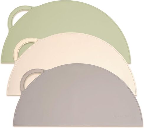Rectangular Silicone Placemat - Suction Food Catcher for High Chair & Kids, Non-Slip Washable Table Mats, Travel Toddler Placemat & Baby-Led Weaning Supplies, Mint in Saudi Arabia