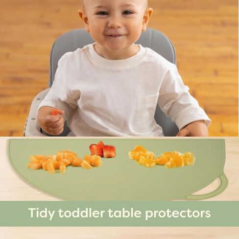 Rectangular Silicone Placemat - Suction Food Catcher for High Chair & Kids, Non-Slip Washable Table Mats, Travel Toddler Placemat & Baby-Led Weaning Supplies, Mint in Saudi Arabia