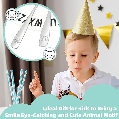 Stainless Steel Toddler Utensils Set - 14 Pcs Kids Silverware, Safe Food Grade, Mirror Polished, Dishwasher Safe, Perfect for Little Hands, Trendy & Durable. ﻿ in Saudi Arabia