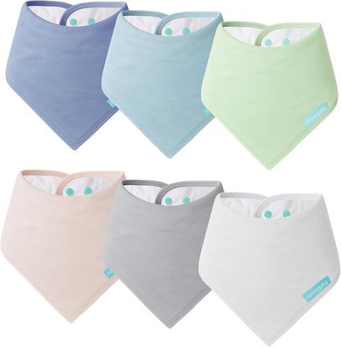 مرايل أطفال فائقة النعومة من PurComfy، مرايل لعاب من الخيزران الفاخر للأولاد والبنات، مرايل قابلة للتعديل، 6 عبوات in Kuwait