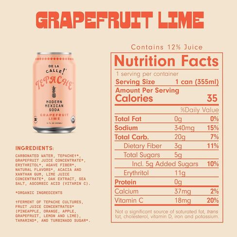 De La Calle Organic Grapefruit Lime Tepache, 12 Fz in Saudi Arabia