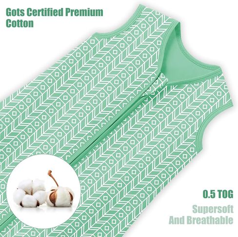 SWEET DOLPHIN Baby Sleep Sack 0-6 Months - 100% Cotton 2-Way Zipper TOG 0.5 Infant Wearable Blanket, Newborn Essentials Toddler 3 Pack Sleeping Sacks - Grey in Saudi Arabia