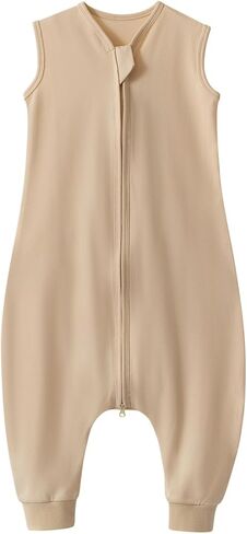 كيس نوم للأطفال الصغار مع أقدام، كيس نوم للأطفال بلون موحد من القطن بنسبة 100%، بطانية خفيفة وناعمة يمكن ارتداؤها للأطفال للمشايات in Kuwait