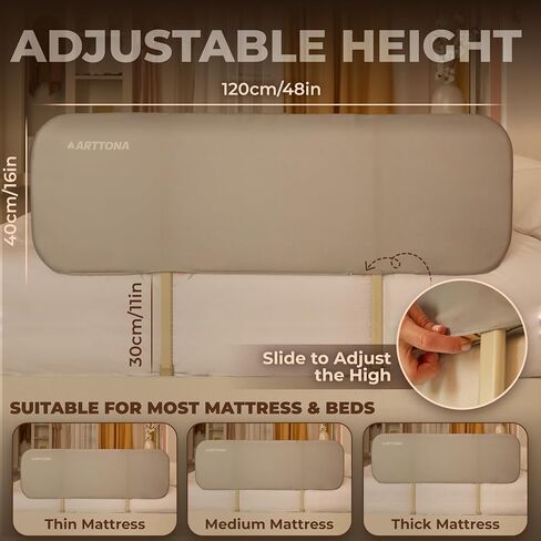 Toddler Bed Rail with Night Light - Foldable Bed Side Rails - Fits for Most Beds Bed Rails for Full Size Bed, Queen Size Rails, Twin Rails - Portable Fence for Baby - 48inch in Kuwait