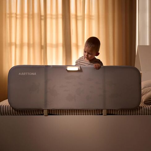Toddler Bed Rail with Night Light - Foldable Bed Side Rails - Fits for Most Beds Bed Rails for Full Size Bed, Queen Size Rails, Twin Rails - Portable Fence for Baby - 48inch in Kuwait