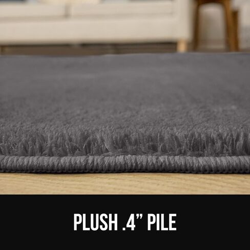 سجادة منطقة مقاومة للانزلاق ناعمة وقابلة للغسل ومقاومة للبقع من GORILLA GRIP، سجادة سميكة فخمة لغرفة الأطفال وغرفة النوم وغرفة المعيشة وسجاد أرضية غير قابل للتساقط، صديقة للأطفال والحيوانات الأليفة، ديكور منزلي للأطفال، 4 × 6، رمادي in Kuwait