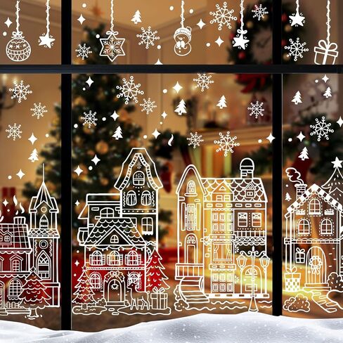 AhfuLife Large Halloween Ghost Window Clings Decorations, 12.6 x 35.4 inc, 4 Sheets Big Spooky Ghost Window Stickers Double Side Reusable Decals for Halloween Home Party Indoor Decorations in Saudi Arabia