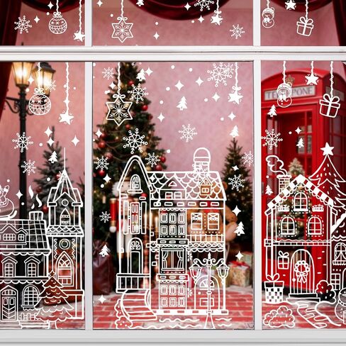 AhfuLife Large Halloween Ghost Window Clings Decorations, 12.6 x 35.4 inc, 4 Sheets Big Spooky Ghost Window Stickers Double Side Reusable Decals for Halloween Home Party Indoor Decorations in Saudi Arabia