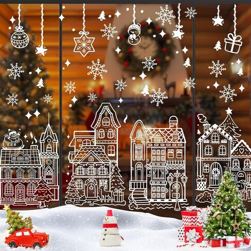 AhfuLife Large Halloween Ghost Window Clings Decorations, 12.6 x 35.4 inc, 4 Sheets Big Spooky Ghost Window Stickers Double Side Reusable Decals for Halloween Home Party Indoor Decorations in Saudi Arabia