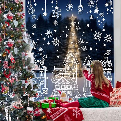 AhfuLife Large Halloween Ghost Window Clings Decorations, 12.6 x 35.4 inc, 4 Sheets Big Spooky Ghost Window Stickers Double Side Reusable Decals for Halloween Home Party Indoor Decorations in Saudi Arabia