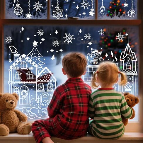 AhfuLife Large Halloween Ghost Window Clings Decorations, 12.6 x 35.4 inc, 4 Sheets Big Spooky Ghost Window Stickers Double Side Reusable Decals for Halloween Home Party Indoor Decorations in Saudi Arabia