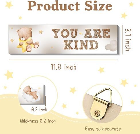 Bear Nursery Wall Decor,Wooden Bear Wall Art for Baby Boy,4PCS Cute Boy Room Decor for Nursery Themes Bathroom Living Room Classroom Home Decoration,Perfect Gifts for Birthday Baby Shower in Saudi Arabia