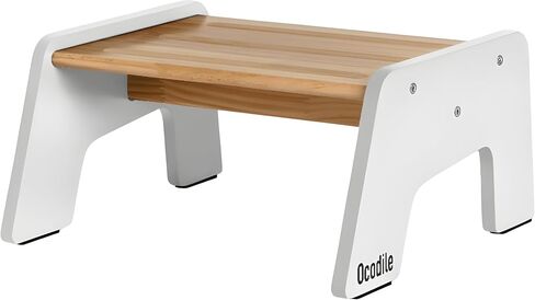 OCODILE 1-Step Wooden Step Stool for Toddlers | Kids Step Stool for Bathroom Sink, Kitchen, and Potty Training | Non-Slip Stool for Toilet Independence | Wooden Step for Children Ages 2+ Blue in Saudi Arabia