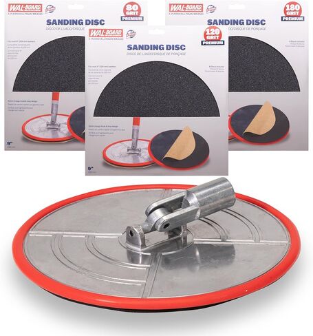 WAL-BOARD TOOLS Folding Radial Drywall Sander Kit, 9-inch, with 18 Sanding Discs 80/120/180 Grit, Wall and Corner Sanding, DTKRS2 in Saudi Arabia